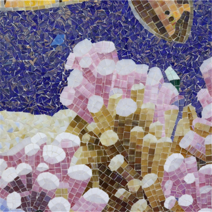 Beautiful hand cut turtle animal glass mosaic, custom tiled 