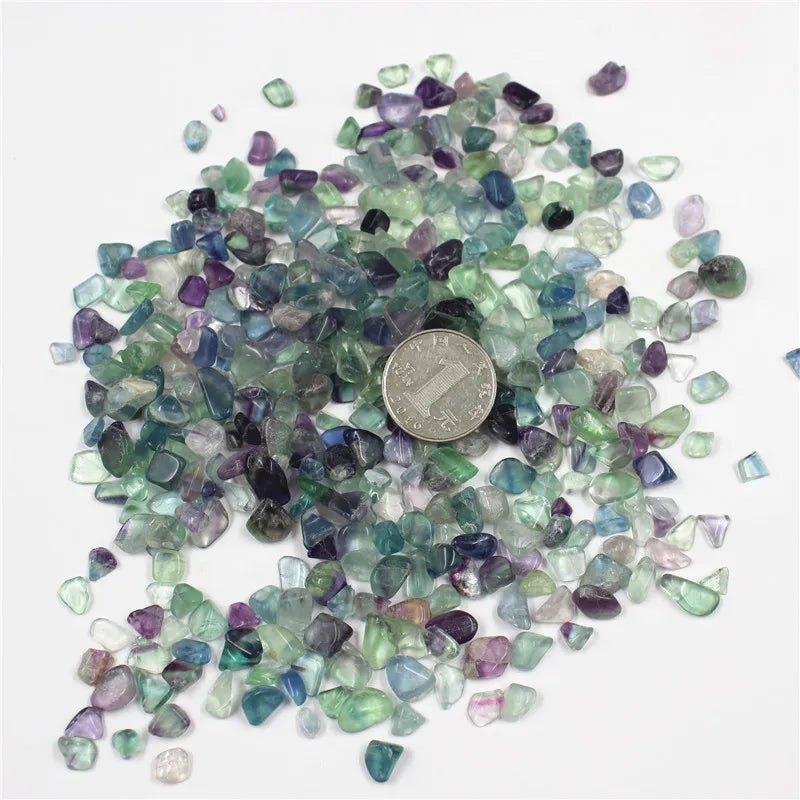 Natural Fluorite Stone Blue Purple - 100g Medium Chip