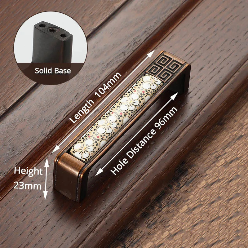 NAIERDI Vintage Bronze Ceramic Cabinet Handles Antique Drawer Knobs Wardrobe Door Handles European Furniture Handle Hardware - Daisan Mart