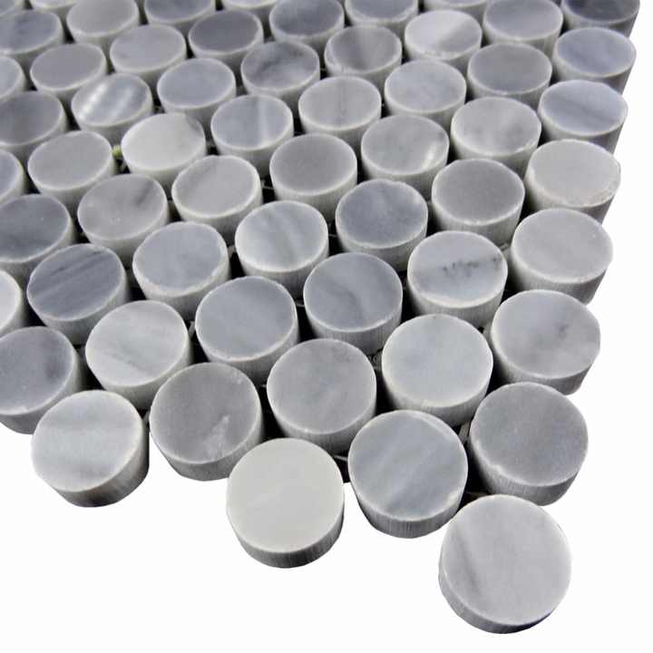 KB STONE Popular Penny Round 19mm Polished Hanlong Grey Italy Grey Circle Mosaic - Out of stock 