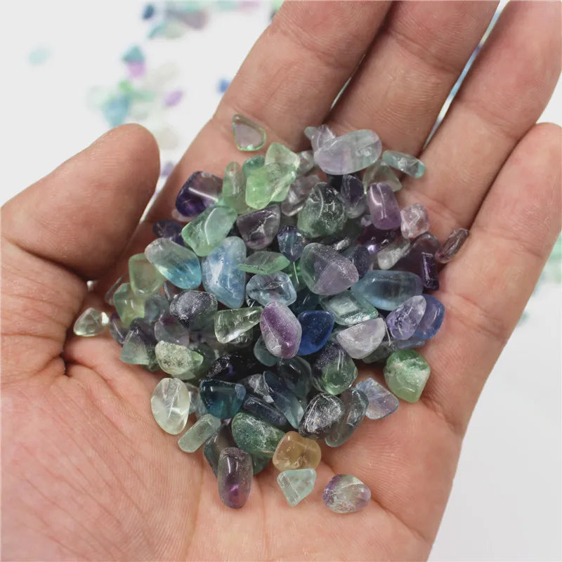 Natural Fluorite Stone Blue Purple - 100g Medium Chip