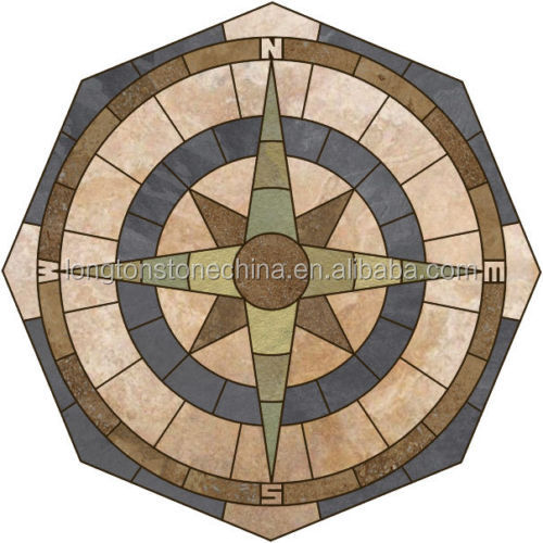 Rose Shape Handmade Natural Marble Art Tiles