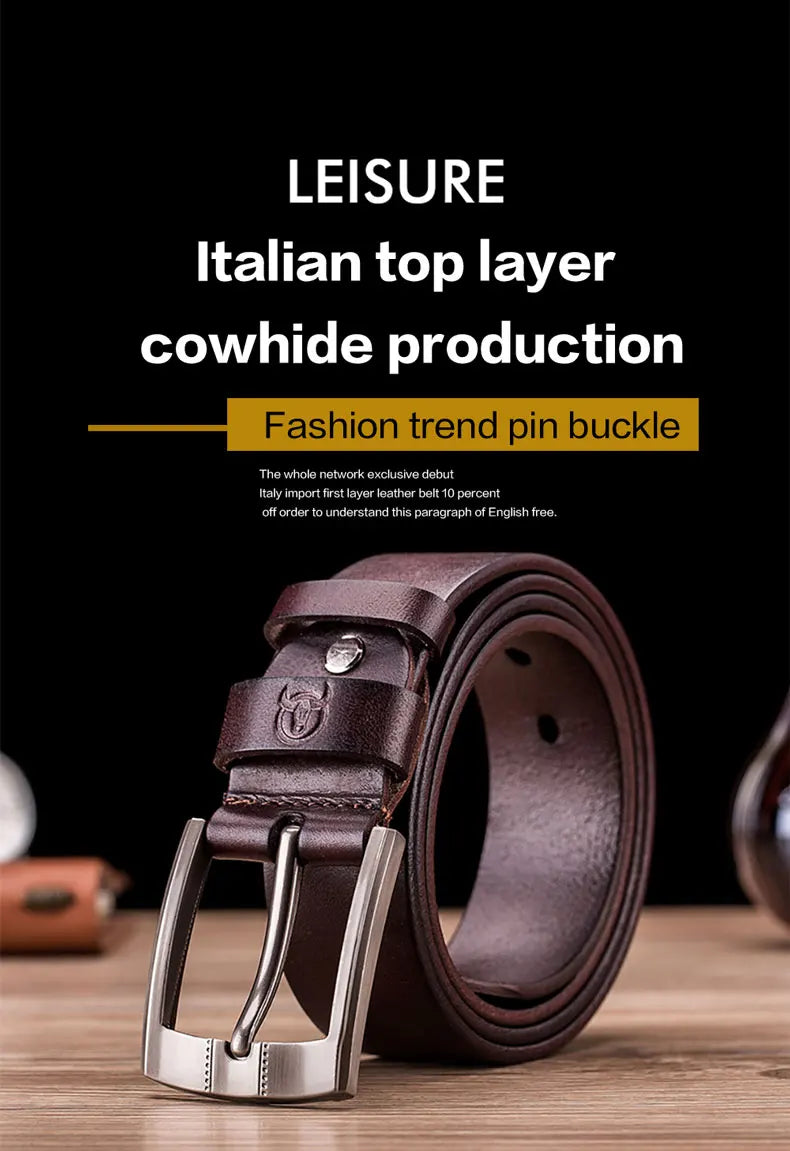 Thắt Lưng Nam Đẳng Cấp BULLCAPTAIN Retro Pin Classic