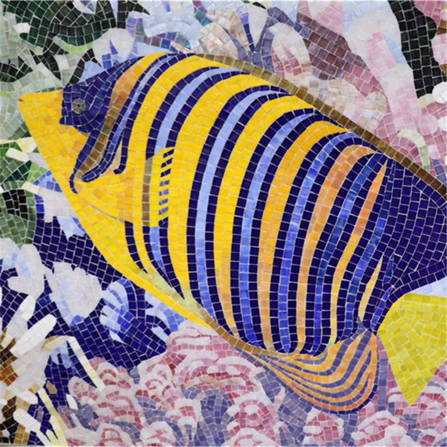 Beautiful hand cut turtle animal glass mosaic, custom tiled 