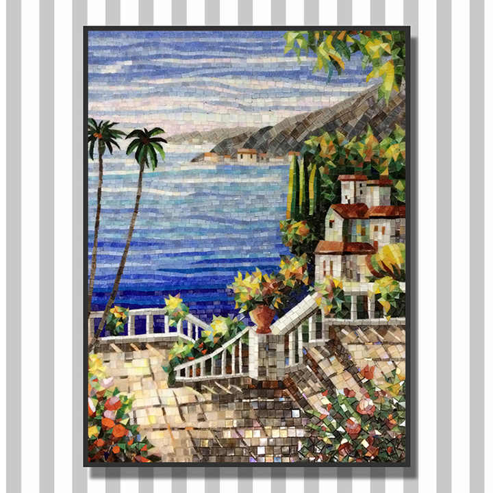 Port town mosaic mural 