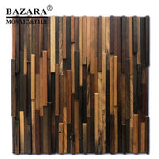 Dark color old ship wood wall decoration material Wooden wall tiles 