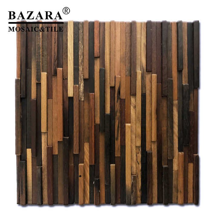 Dark color old ship wood wall decoration material Wooden wall tiles 