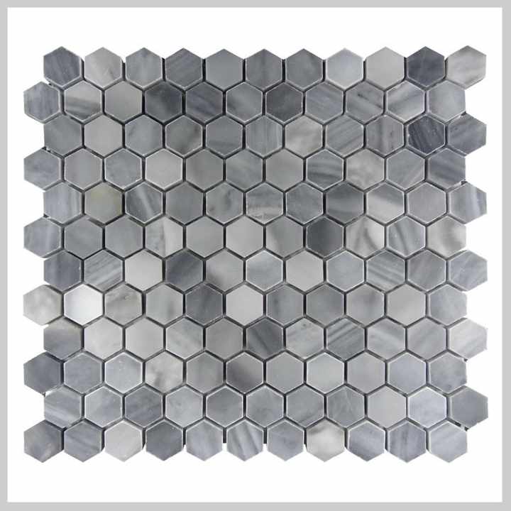 Italian grey hexagonal mosaic tiles, decorative wall tiles, floor tiles for living room 