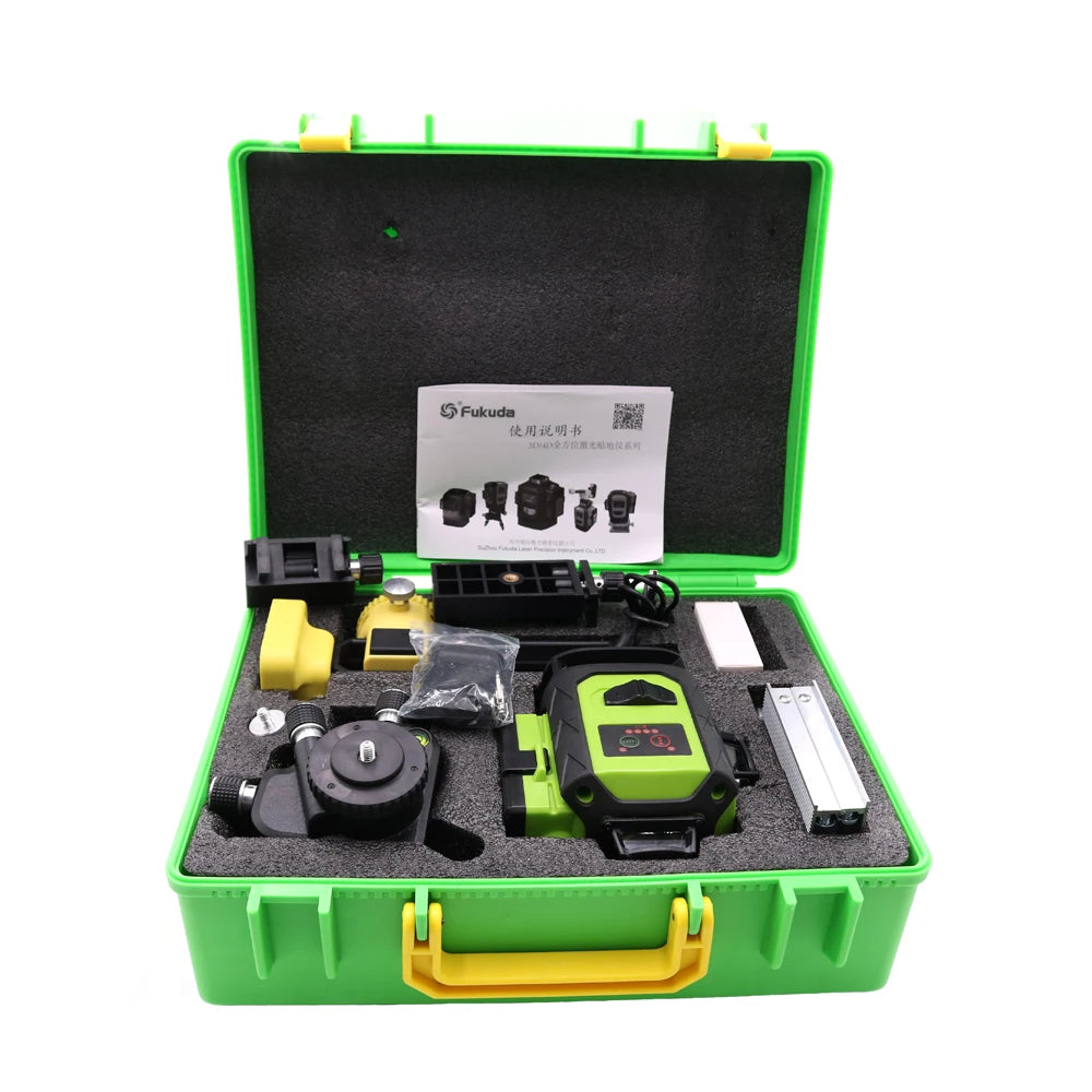 New Fukuda Professional 16 Line 4D Laser Level Japan Sharp Green 515NM Beam 360 Vertical And Horizontal Self-leveling Cross - Daisan Mart