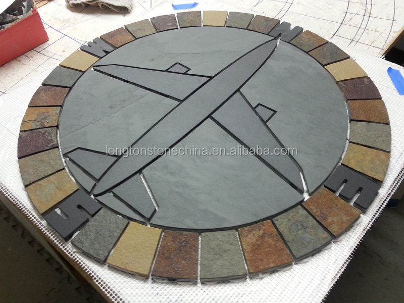 Rose Shape Handmade Natural Marble Art Tiles