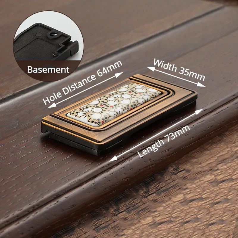 NAIERDI Vintage Bronze Ceramic Cabinet Handles Antique Drawer Knobs Wardrobe Door Handles European Furniture Handle Hardware - Daisan Mart