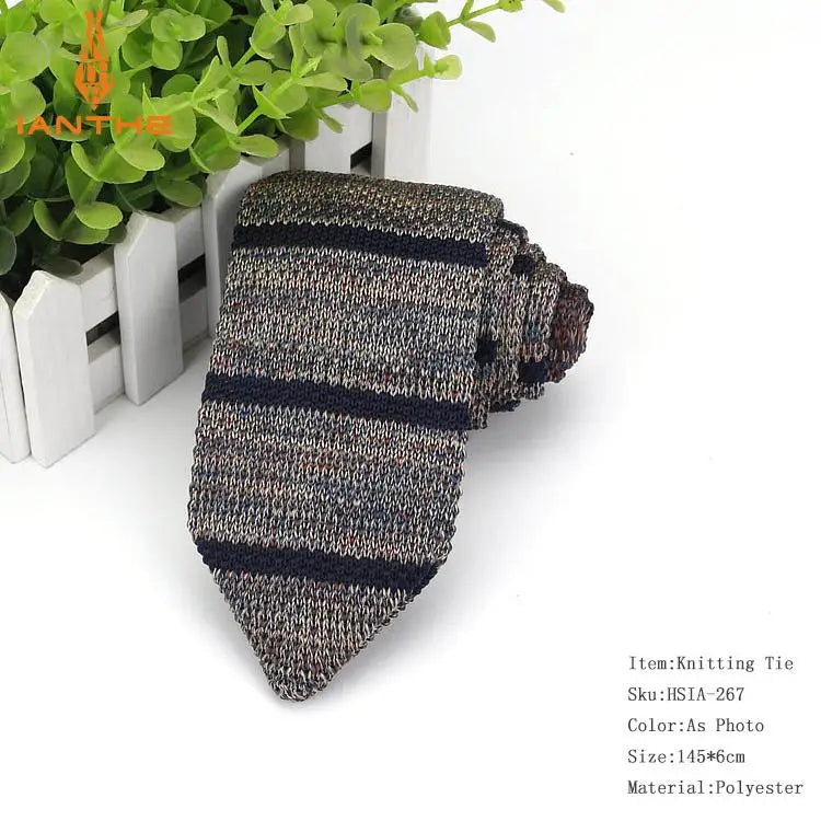 Cà vạt len Ianthe nam kiểu dáng mới sắc màu