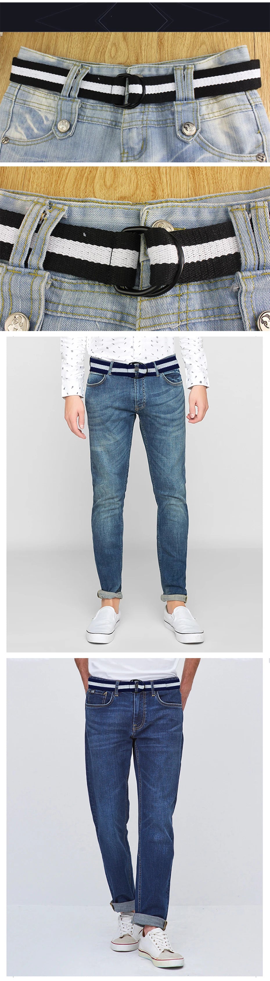 Maikun Unisex Double D-Buckle Canvas Belt