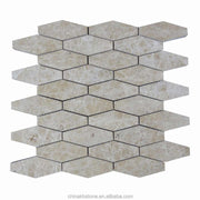Long Hexagon Beige Burma Marble Mosaic Tile