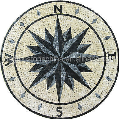 Rose Shape Handmade Natural Marble Art Tiles