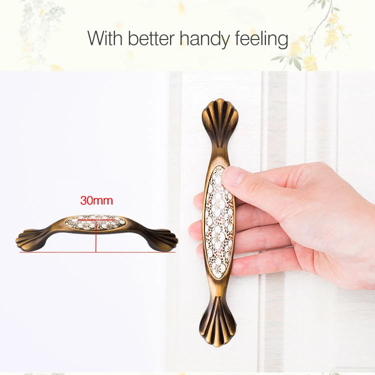 NAIERDI Vintage Bronze Ceramic Cabinet Handles Antique Drawer Knobs Wardrobe Door Handles European Furniture Handle Hardware - Daisan Mart