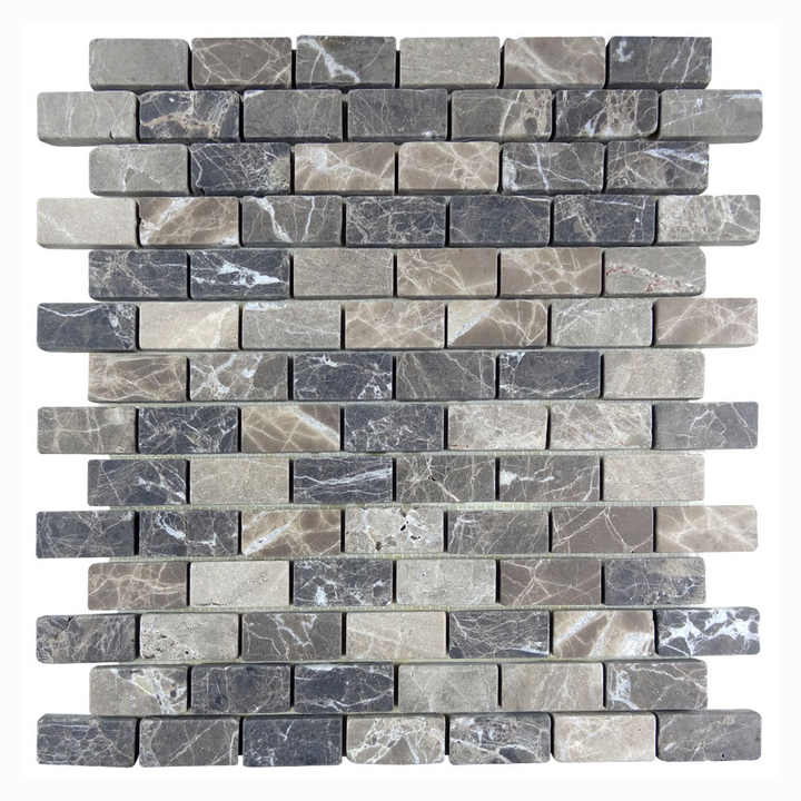 KB STONE 3D Dark Emperador mosaic tiles for floors, European style wooden floor design, hotel interior wall cladding 