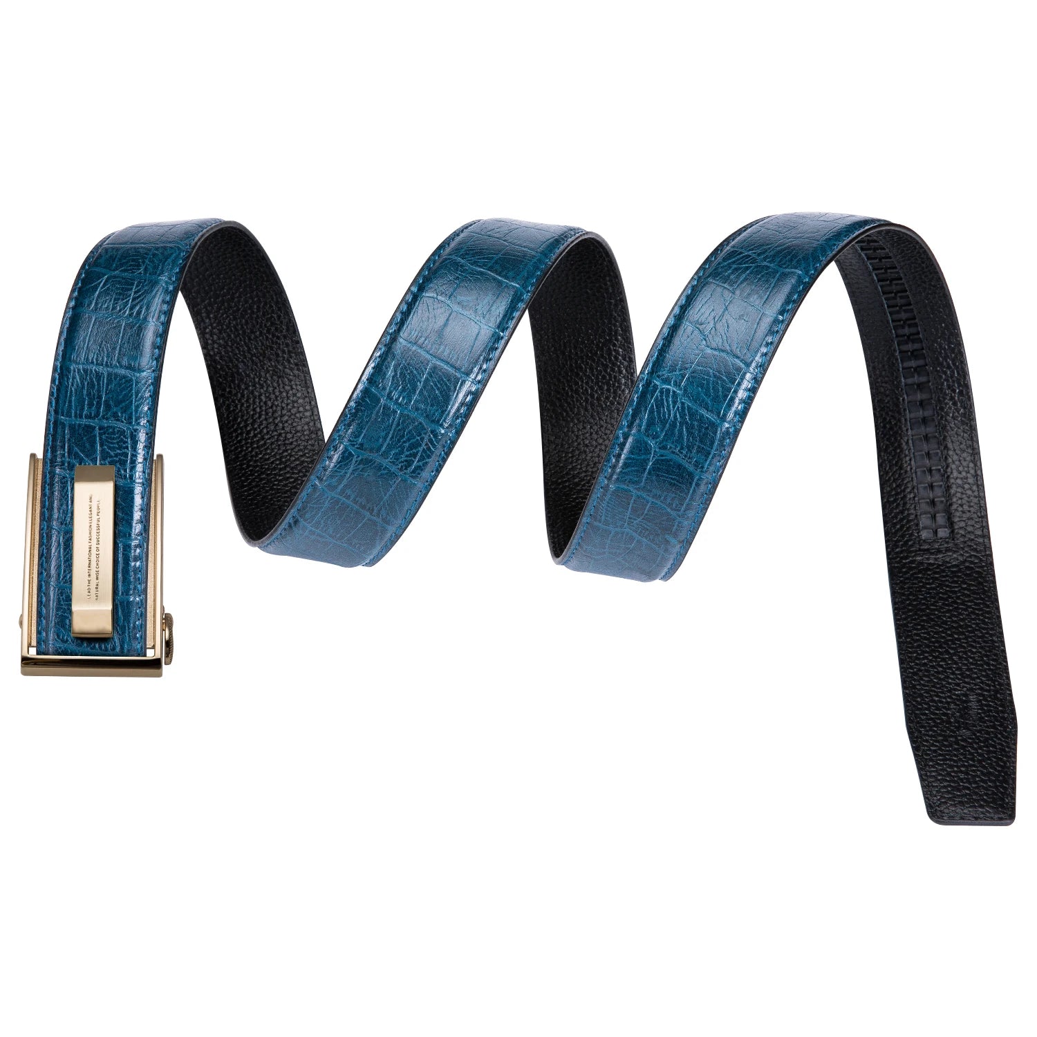 Green Crocodile Leather Belt with Automatic Gold Buckle 2020