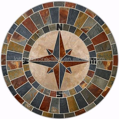 Rose Shape Handmade Natural Marble Art Tiles