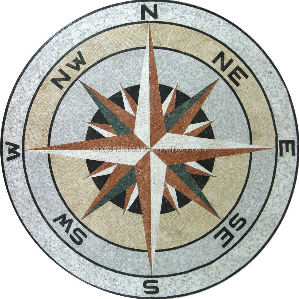 Rose Shape Handmade Natural Marble Art Tiles