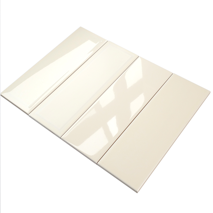 Beige and white glazed subway wall tiles 100x300mm 