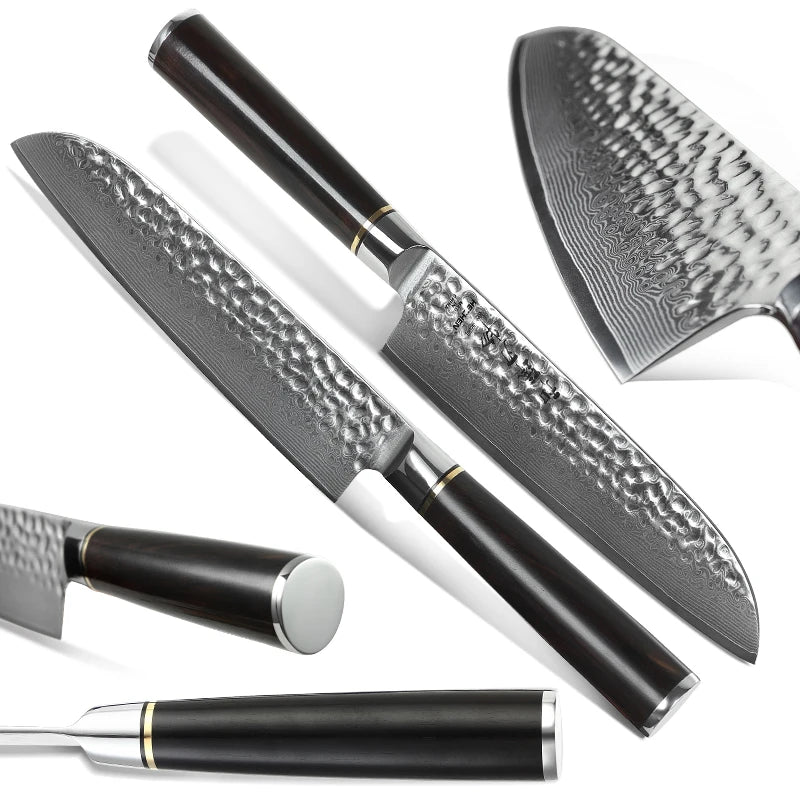 HEZHEN Japanese Kitchen Knife Set - High Quality Damascus Steel