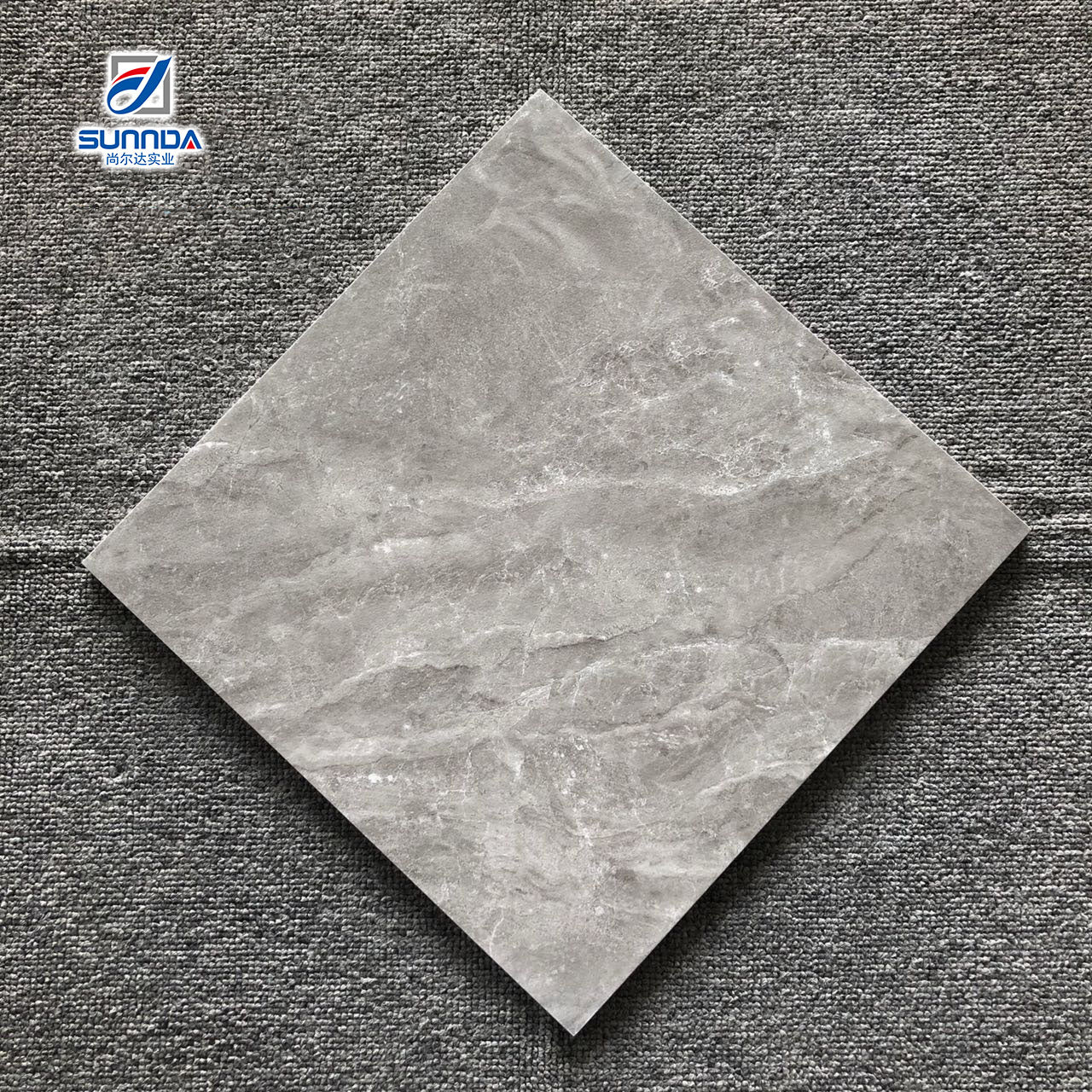 Gạch lát nền men mờ chống trơn, phong cách rustic, màu xám xi măng, vân đá cẩm thạch, kích thước 600x600