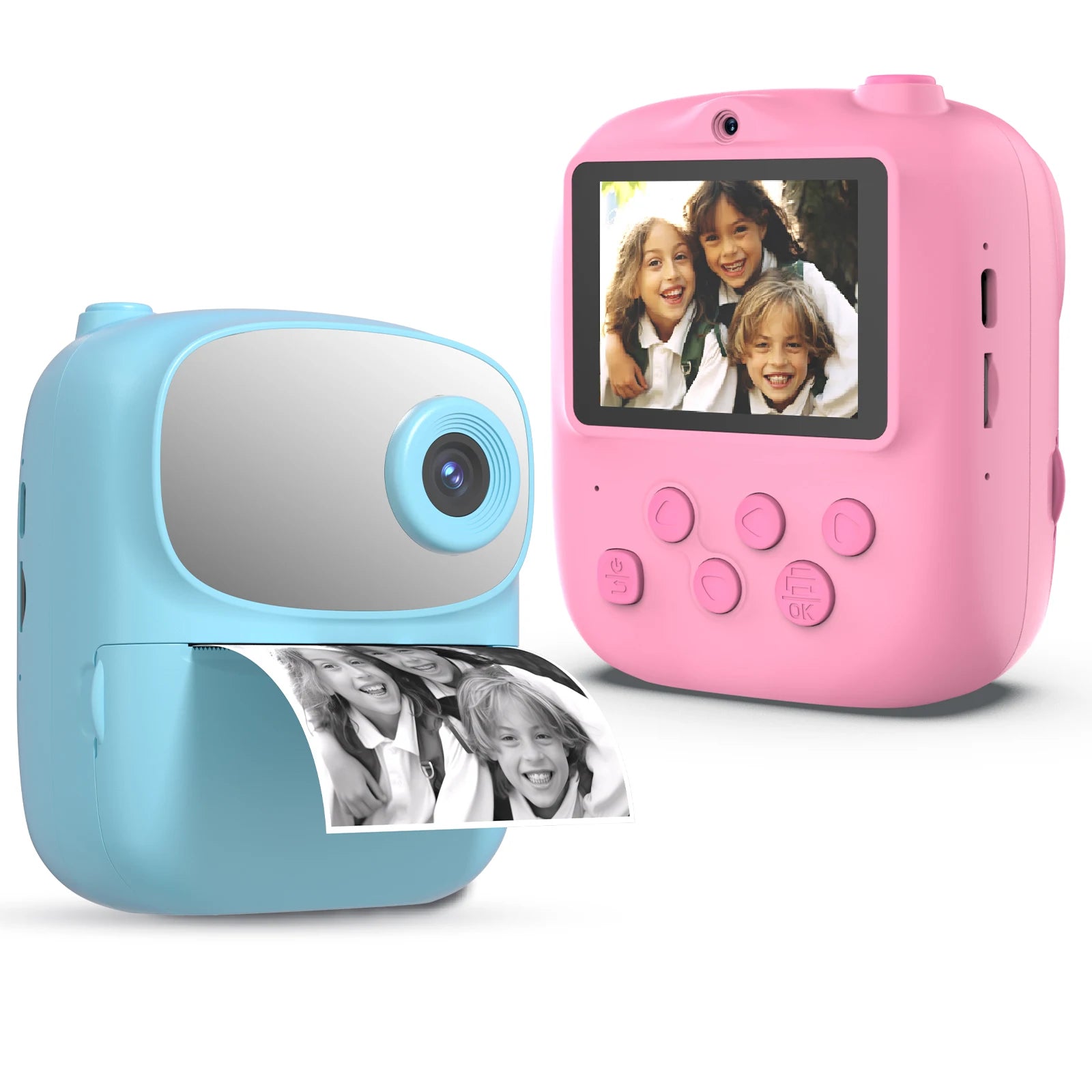2.4 Inch Rechargeable Christmas Mini Kids Photo Printer Camera