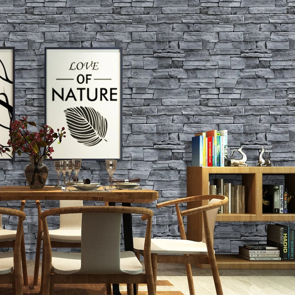 Giấy Dán Tường Vintage Chống Nước Tự Dán Brick Decor