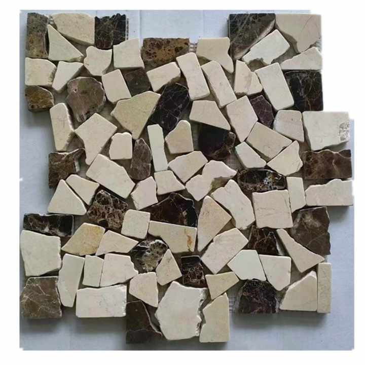Modern kitchen wall tiles pebble marble mosaic floor 