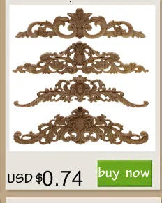 Wood Mouldings Wood Carving Door Onlay Wood Applique Wood Decal Antique Retro Modern Long Leaves Wooden Cabinet Furniture Corner