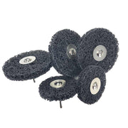 75mm Abrasive Disc Blue Black Silicon Carbide Wheel with 6mm Round Shank &amp; Cleaning Disc for Abrasive Tools, Paint Rust Removal 