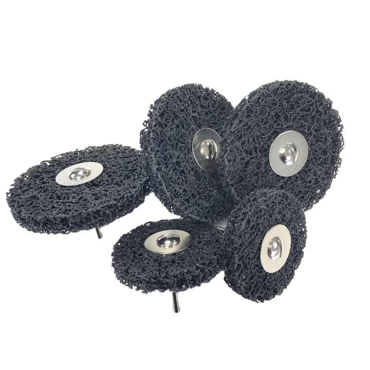 75mm Abrasive Disc Blue Black Silicon Carbide Wheel with 6mm Round Shank &amp; Cleaning Disc for Abrasive Tools, Paint Rust Removal 