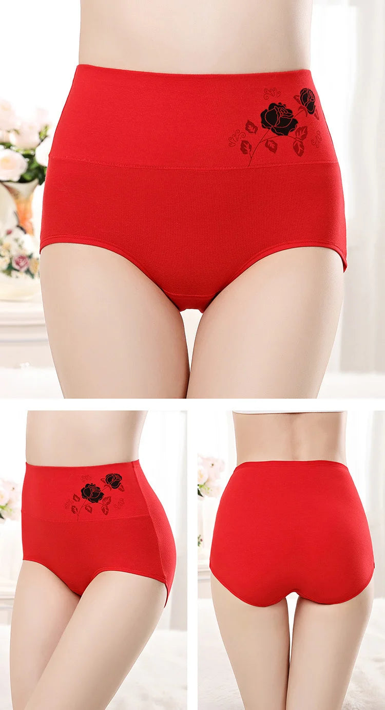 Women's 5XL High Waist Cotton Sexy Printed Panties