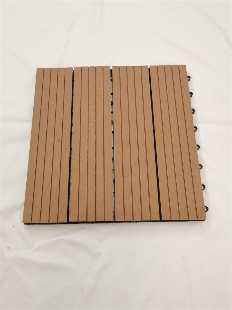 Modern durable, waterproof wood plastic outdoor flooring ruler, walnut, teak, maple color 