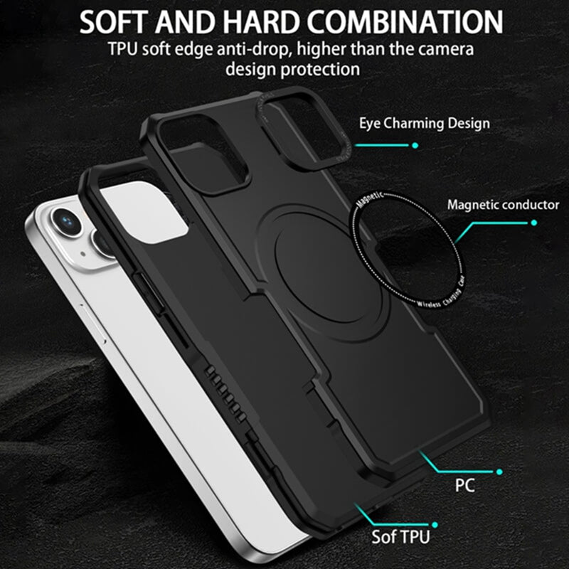 Wholesale Luxury Custom Phone Case Magnetic Armor PC TPU Shockproof For iPhone 16 15 Pro Max 