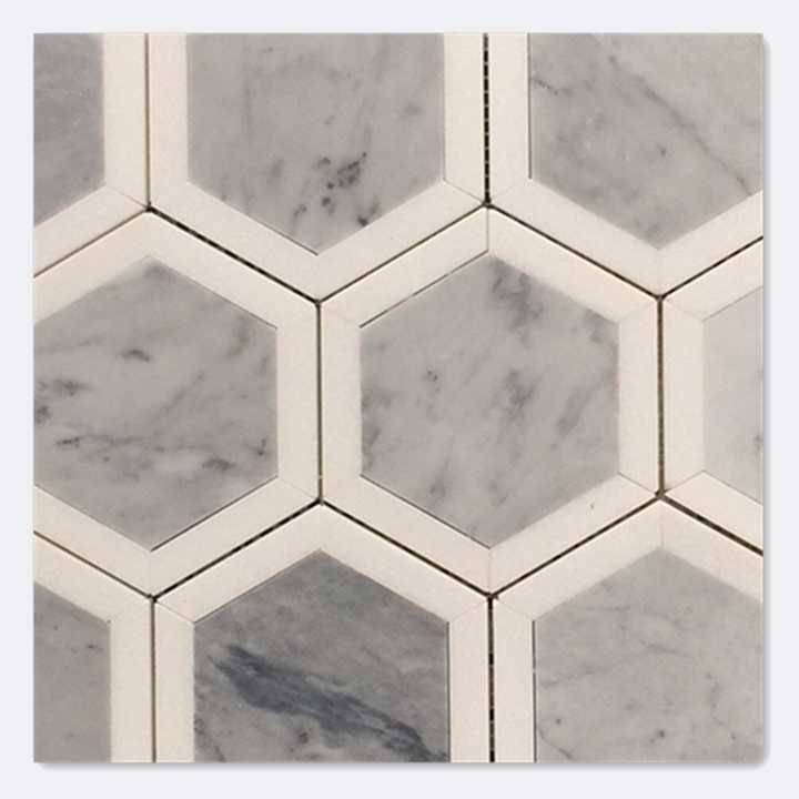 Marble grey polished mosaic tiles for interior floors and walls