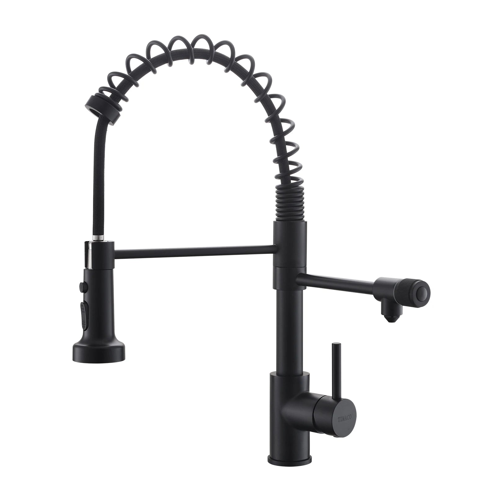 3 Way Spring Kitchen Faucet with Purified Water Filter Hot and Cold Water Black Kitchen Sink Mixer Tap Faucet Pull Down Sprayer - Daisan Mart