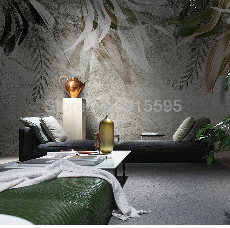 Custom Photo Mural 3D Retro Abstract Art Leaf Decor Wall Painting Bedroom Living Room Background Modern Wallpaper Wall Covering