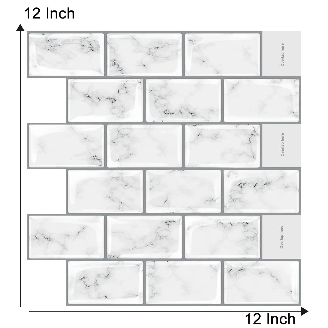 Vividtiles 3D Vinyl Waterproof Kitchen Backsplash Wall Sticker Peel and Stick Wallpaper Premium Strong Ahesive Tile Decals
