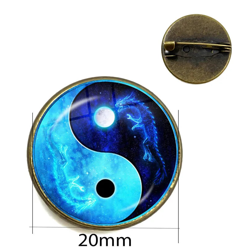 New Accessories Dragon Moon Yin Yang Tai Chi Time Gem Necklace European and American Sweaters Chain Necklace - Daisan Mart