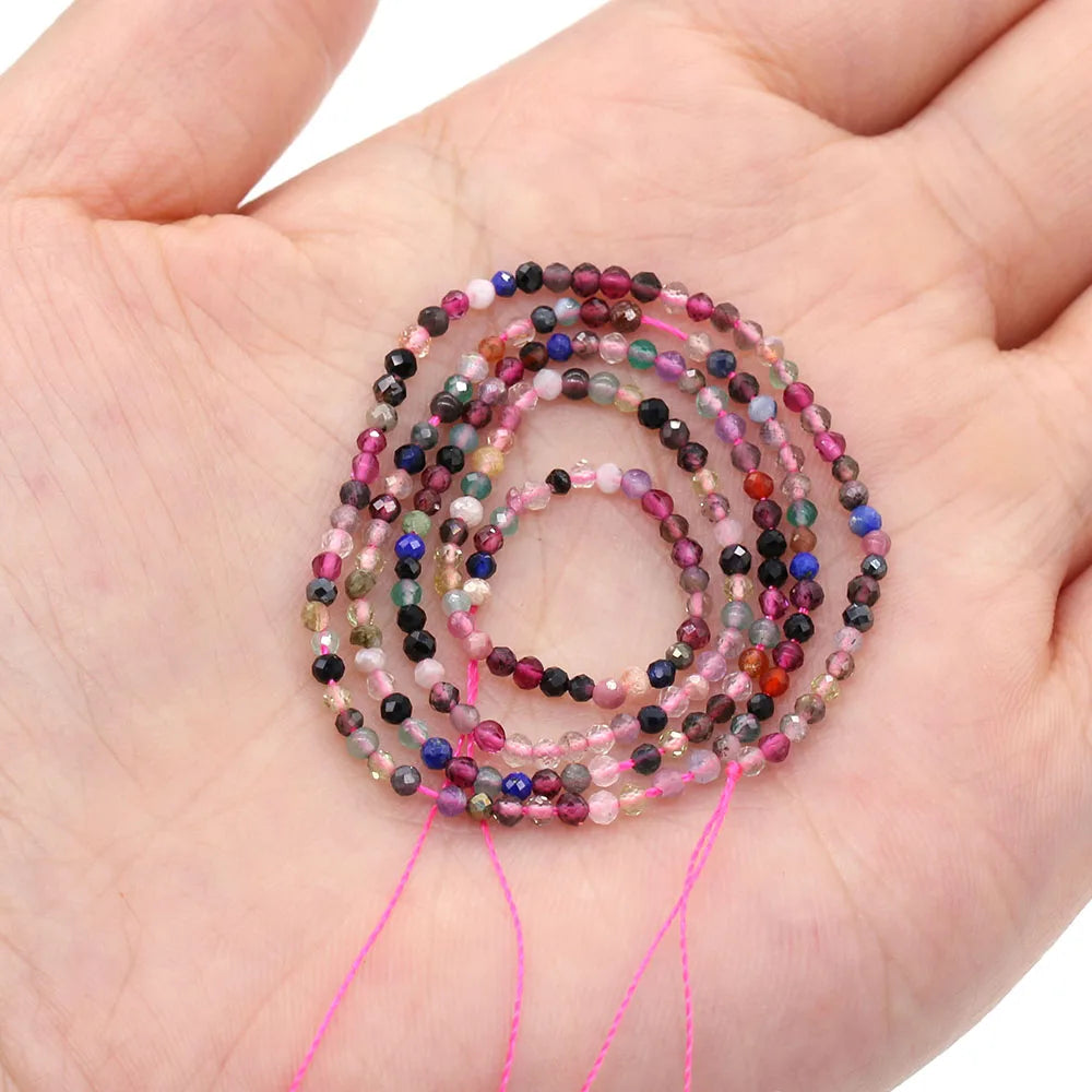 Natural faceted gemstone beads DIY bracelet