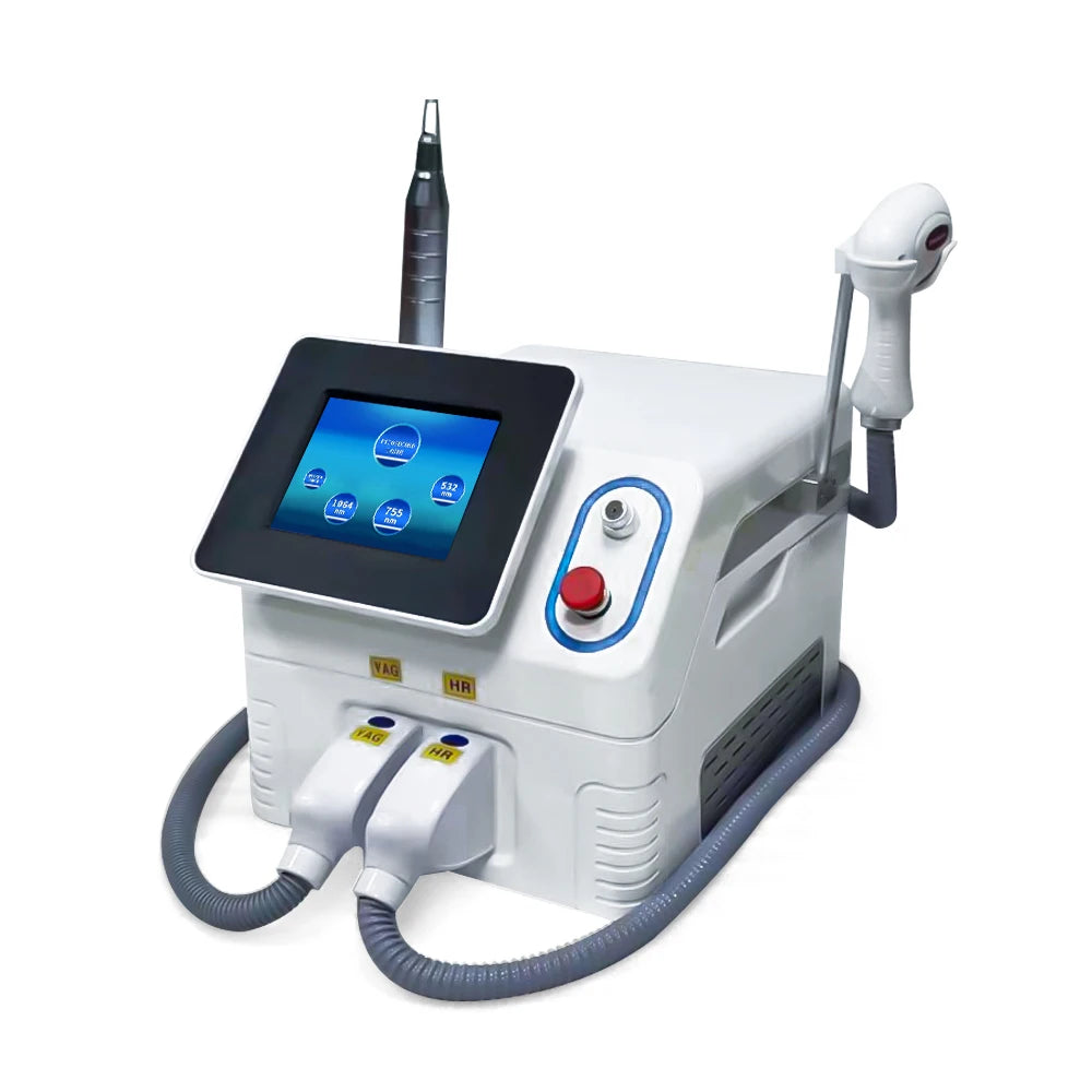 2025 Professional 2 in 1 Laser Hair Removal Machine Picosecond Q Switch ND YAG 1064NM Tattoo Removal 3 Waves Device