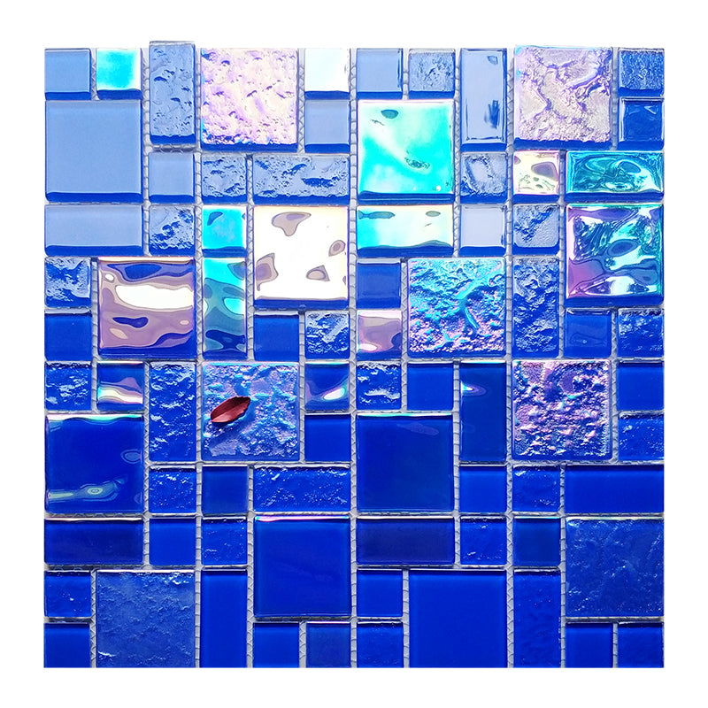 Modern glass mosaic tiles 4mm thick, glossy surface 