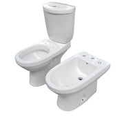 Economical price Two-piece ceramic gravity flush toilet with seat and bidet 3 AGUJEROS