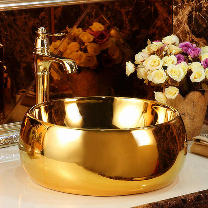 Chinese ceramic round wash basin for hotel bathroom