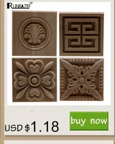 Wood Mouldings Wood Carving Door Onlay Wood Applique Wood Decal Antique Retro Modern Long Leaves Wooden Cabinet Furniture Corner