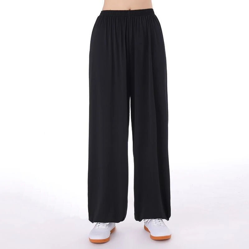 Unisex Summer Loose Workout Silk Tai Chi Pants
