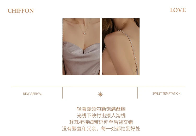 Sexy backless cold silk nightgown for big size women