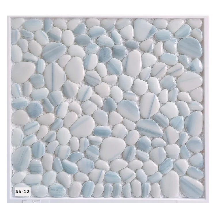 Factory Supply Bathroom Wall Tiles  Mixed Color Pebble Art Mural Wall Tiles Glass Mosaic SS-01 - Daisan Mart